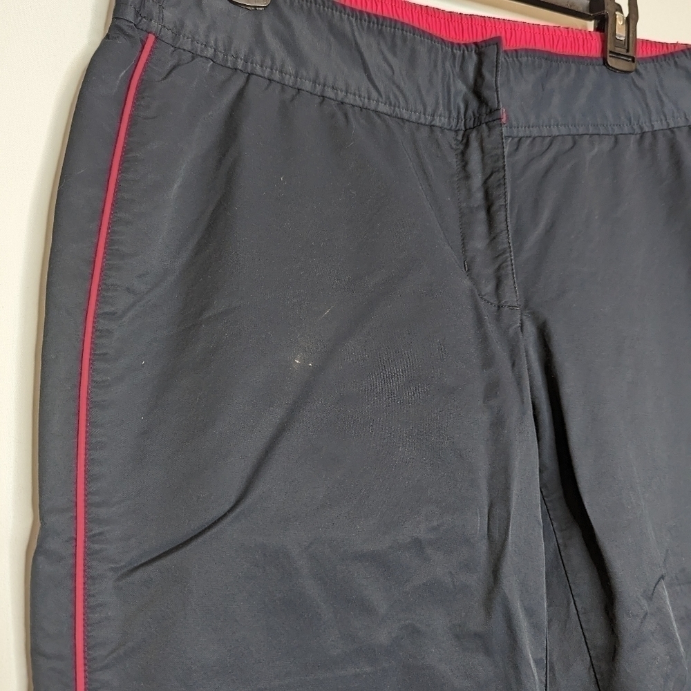 Navy Pink Striped Workout Cropped Pants - Picture 8 of 11